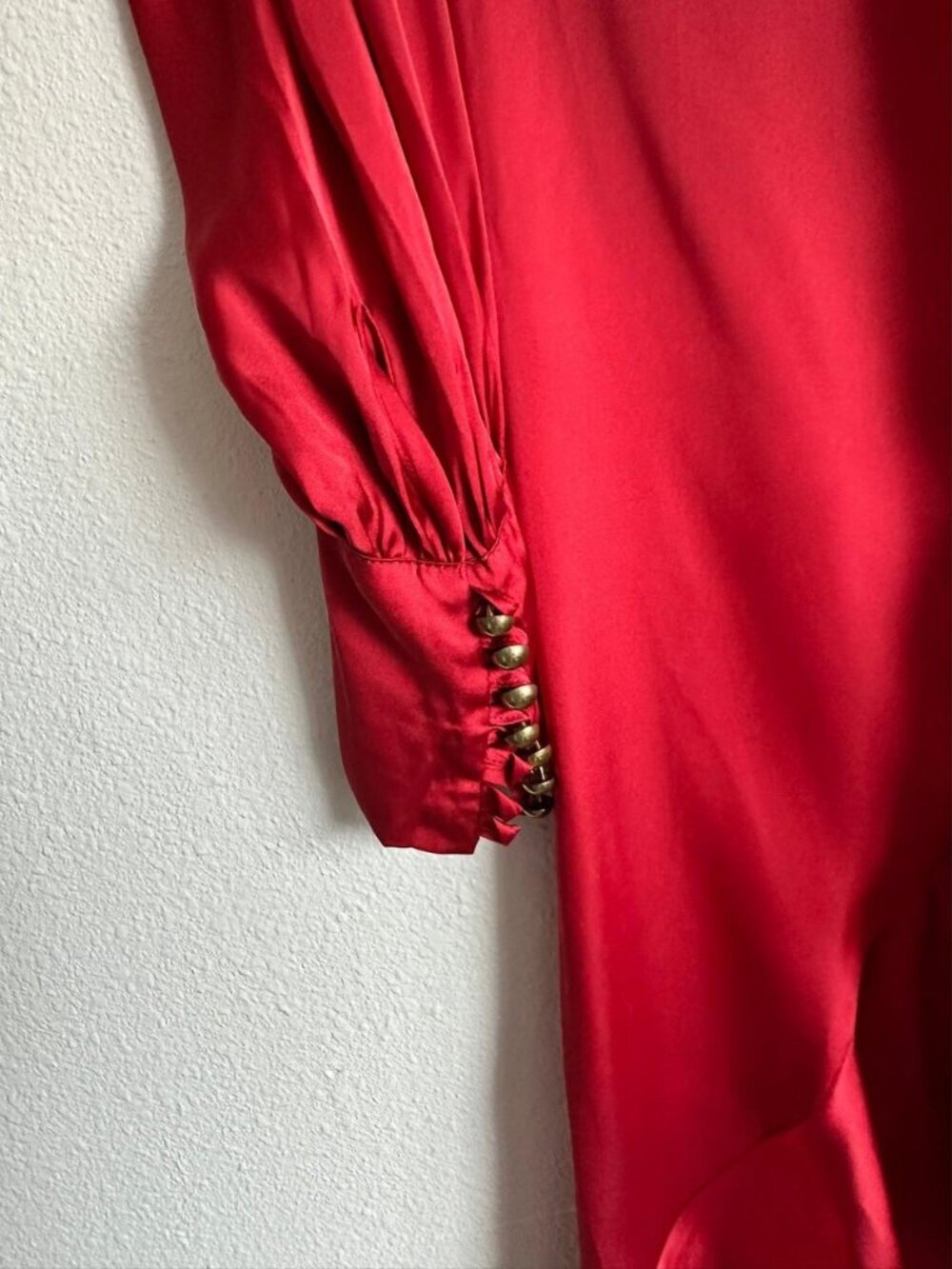 Red Satin Wrap Dress